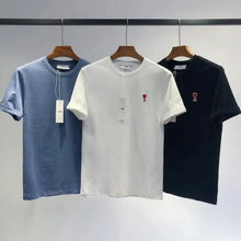 Load image into Gallery viewer, Modern Summer New Hearts A Love Embroidered Simple Design Masculine Fashion Short Sleeve T-Shirt Men's T-Shirt  Men's Short Sleeve Tees Cotton T-Shirts for Men
