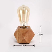 Load image into Gallery viewer, Modern table lamp E27 Wooden desk lamp Diamond bedside lamp for home/bedroom/living room decor EU-Plug Wooden Base Decorative Table Lamp Cute Study Lamps for Bedroom Décor
