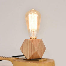 Load image into Gallery viewer, Modern table lamp E27 Wooden desk lamp Diamond bedside lamp for home/bedroom/living room decor EU-Plug Wooden Base Decorative Table Lamp Cute Study Lamps for Bedroom Décor
