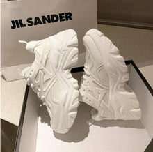 Load image into Gallery viewer, Modern Thick Platform Sneakers White Woman Vulcanize Shoes Luxury Tennis Sneakers Trainers Lace Up Fashion Comfortable Walking Footwear New Lightweight Sneakers
