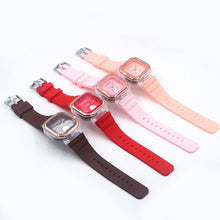 Load image into Gallery viewer, Modern Transparent Quartz Watch Sports Kids Children Watches For Girls Boys Square Women Sports Electronic Casual Quartz Wristwatch With Bezel Case Silicone Band Watch For Women Men
