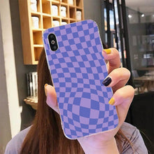 Load image into Gallery viewer, Modern Unique Design Checkers Phone Case for iPhone 11 12 13 Mini Pro Max Case Black And White Checkerboard Pattern Case Stylish Case For Girls
