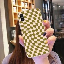 Load image into Gallery viewer, Modern Unique Design Checkers Phone Case for iPhone 11 12 13 Mini Pro Max Case Black And White Checkerboard Pattern Case Stylish Case For Girls
