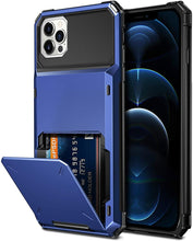 Load image into Gallery viewer, Modern Wallet Phone Case For iPhone 14 Plus 13 Pro 11 12 Pro Max XR X XS Max Card Holder Cover Wallet Case Armor Shockproof Case Heavy Duty Hard Back Soft Protective Phone Case For 4 Cards
