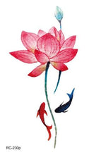 Load image into Gallery viewer, Modern Waterproof Red Flowers Tattoo Multi-Colored Stickers Back Waist Temporary Tattoo Luxury Style
