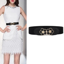 Load image into Gallery viewer, Modern Wide Fabric Strap Silver Metal Buckle Belts For Women Trendy Fashion Stretchable Classic Belts
