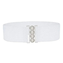 Load image into Gallery viewer, Modern Wide Fabric Strap Silver Metal Buckle Belts For Women Trendy Fashion Stretchable Classic Belts
