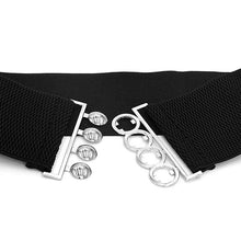 Load image into Gallery viewer, Modern Wide Fabric Strap Silver Metal Buckle Belts For Women Trendy Fashion Stretchable Classic Belts
