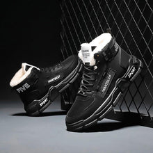 Load image into Gallery viewer, Modern Winter Mens Boots Snow Lightweight Non-Slip Lace-Up Outdoor Warm Sneakers High-Top Cotton Casual Shoes Outdoor Water Resistant Camping Walking Autumn Sneakers
