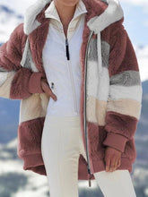 Load image into Gallery viewer, Modern Women Casual Jacket Coats Hip Hop New Autumn Winter Loose  Multicolor Hooded Jacket For Women Winter Fleece Jacket Hooded Solid Color Coats With Pockets Comfortable Jacket
