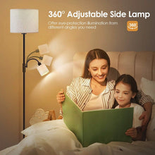 Load image into Gallery viewer, Mother Daughter Floor Lamp with Linen Shade
