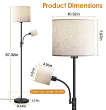 Load image into Gallery viewer, Mother Daughter Floor Lamp with Linen Shade
