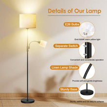 Load image into Gallery viewer, Mother Daughter Floor Lamp with Linen Shade
