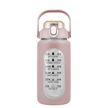 Load image into Gallery viewer, Motivational Water Bottle Intake Tracker with Straw Time Marker Silicone Sleeve Handle
