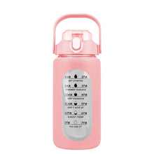 Load image into Gallery viewer, Motivational Water Bottle Intake Tracker with Straw Time Marker Silicone Sleeve Handle
