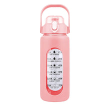 Load image into Gallery viewer, Motivational Water Bottle Intake Tracker with Straw Time Marker Silicone Sleeve Handle

