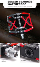 Load image into Gallery viewer, Mountain Bicycle Pedals Cycling Ultralight Aluminum Alloy 3 Bearings Pedals Bike Pedals Flat Bike Pedal Ultra-Light Aluminum Alloy Sealed Bearing With Cleats Pedal Suitable For Mountain Bike Bicycle
