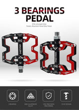 Load image into Gallery viewer, Mountain Bicycle Pedals Cycling Ultralight Aluminum Alloy 3 Bearings Pedals Bike Pedals Flat Bike Pedal Ultra-Light Aluminum Alloy Sealed Bearing With Cleats Pedal Suitable For Mountain Bike Bicycle
