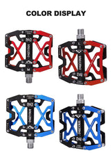 Load image into Gallery viewer, Mountain Bicycle Pedals Cycling Ultralight Aluminum Alloy 3 Bearings Pedals Bike Pedals Flat Bike Pedal Ultra-Light Aluminum Alloy Sealed Bearing With Cleats Pedal Suitable For Mountain Bike Bicycle
