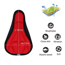 Load image into Gallery viewer, Mountain Bike 3D Saddle Cover Thick Breathable Super Soft Bicycle Seat Cushion Silicone Sponge Gel Seat Cover With Gel Padding And Memory Foam Bike Seat Cushion Cover Pad  For Bicycle Seat Saddle
