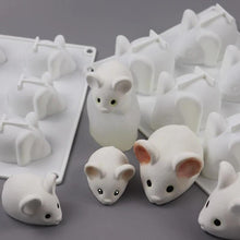 Load image into Gallery viewer, Mouse Silicone Mold Cake Jelly Mouse Silicone Mold Fondant Mold Mouse Shape Mouse Cake Mold Cookie Chocolate Decorating Tools Silicone Mold With Hole Candy Chocolate Fondant Mold For Soap Pudding Jelly Cupcake Decoration
