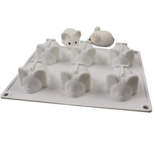 Load image into Gallery viewer, Mouse Silicone Mold Cake Jelly Mouse Silicone Mold Fondant Mold Mouse Shape Mouse Cake Mold Cookie Chocolate Decorating Tools Silicone Mold With Hole Candy Chocolate Fondant Mold For Soap Pudding Jelly Cupcake Decoration
