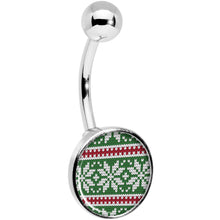 Load image into Gallery viewer, Green Red Christmas Sweater Belly Ring
