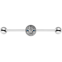 Load image into Gallery viewer, 14G Black White Leopard Eyes Industrial Barbell 37mm

