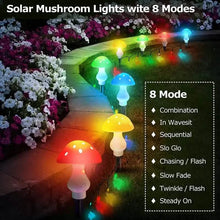 Load image into Gallery viewer, Multi-Color Changing LED Solar Mushroom Light
