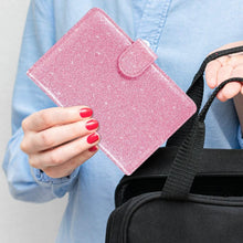 Load image into Gallery viewer, Multi Function Glitter Bling RFID Passport Organizer With CDC Vaccination Card Holder
