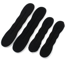 Load image into Gallery viewer, Multi size Sponge Black Hair Styling Donut Bun Curler Maker Ring Magic Foam Donut Twist Tool Hair Clip Easy To Carry And Use Hair Styling Tools For Women
