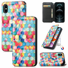 Load image into Gallery viewer, Multicolored Phone Case For iPhone 13 12 11 Pro Mini Cover Wallet Card Slot Flip Magnetic Leather PU Leather Flip Wallet Cover with Card Slots Case Cover
