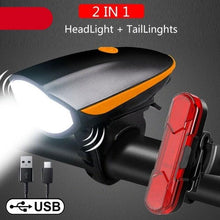 Load image into Gallery viewer, Multifunction Bicycle Light Ultra Bright With Electric 130dB Horn Bicycle Bell Bike Light Rainproof LED Bike Tail Light 2 Pack Bright Bicycle Rear Cycling Safety Flashlight Light Mode Options High Intensity Led Rear Light Fits On Any Bike
