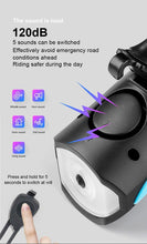 Load image into Gallery viewer, Multifunction Bicycle Light Ultra Bright With Electric 130dB Horn Bicycle Bell Bike Light Rainproof LED Bike Tail Light 2 Pack Bright Bicycle Rear Cycling Safety Flashlight Light Mode Options High Intensity Led Rear Light Fits On Any Bike
