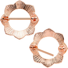 Load image into Gallery viewer, 16G 9/16 Divine Henna Rose Gold Tone Anodized Nipple Shield Set
