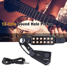 Load image into Gallery viewer, Music Tools 12-hole Acoustic Guitar Sound Hole Pickup Magnetic Transducer with Tone Volume Controller Audio Cable
