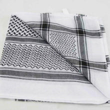 Load image into Gallery viewer, Muslim Hijab Man Multifunction Tactical Head Scarf Arabic Keffiyeh Wrap Bandana Military Plaid Shawl Shemagh Windproof Warmer Military Scarf Muslim Hijab Unisex Scarves Tassel Desert Arab Keffiyeh Shawl Scarf Military Shemagh
