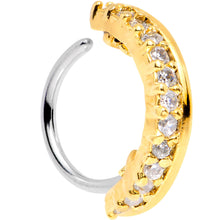 Load image into Gallery viewer, 18G Clear CZ Gem Gold Tone Sleek Seamless Circular Ring
