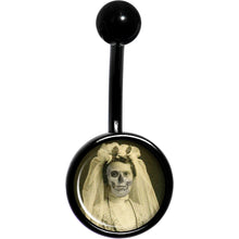 Load image into Gallery viewer, Skeleton Bride Halloween Black Belly Ring
