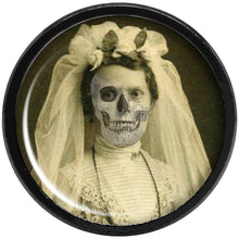 Load image into Gallery viewer, Undead Bride and Groom Halloween Black Anodized Plug Set 1/2
