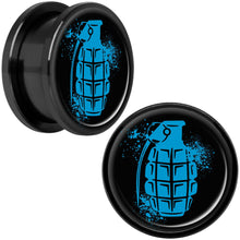 Load image into Gallery viewer, Blue Grenade Black Anodized Screw Fit Plug Set 18mm
