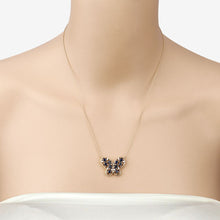Load image into Gallery viewer, 2.16 Carat Genuine Blue Sapphire and White Zircon .925 Sterling Silver Necklace
