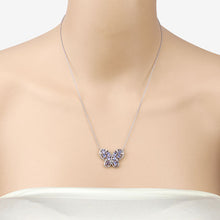 Load image into Gallery viewer, 1.86 Carat Genuine Tanzanite and White Zircon .925 Sterling Silver Necklace
