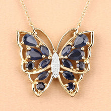 Load image into Gallery viewer, 2.94 Carat Genuine Blue Sapphire and White Zircon .925 Sterling Silver Necklace
