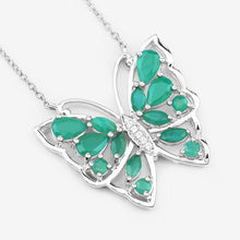 Load image into Gallery viewer, 2.60 Carat Genuine Emerald and White Zircon .925 Sterling Silver Necklace
