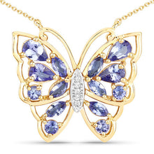 Load image into Gallery viewer, 2.76 Carat Genuine Tanzanite and White Zircon .925 Sterling Silver Necklace
