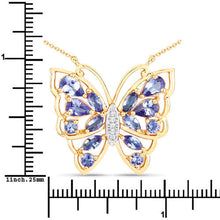 Load image into Gallery viewer, 2.76 Carat Genuine Tanzanite and White Zircon .925 Sterling Silver Necklace
