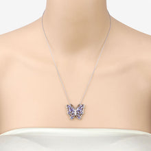Load image into Gallery viewer, 2.76 Carat Genuine Tanzanite and White Zircon .925 Sterling Silver Necklace
