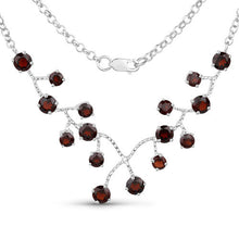 Load image into Gallery viewer, 7.20 Carat Genuine Garnet .925 Sterling Silver Necklace
