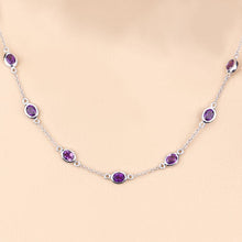 Load image into Gallery viewer, 6.12 Carat Genuine Amethyst .925 Sterling Silver Necklace
